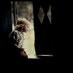 girl in a window