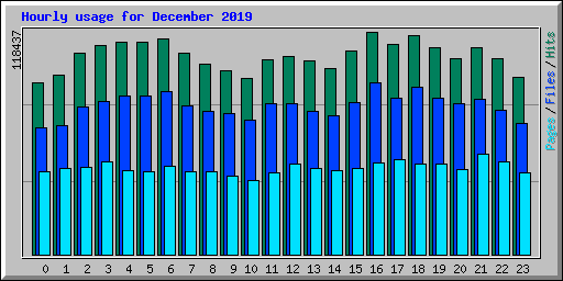 Hourly usage for December 2019